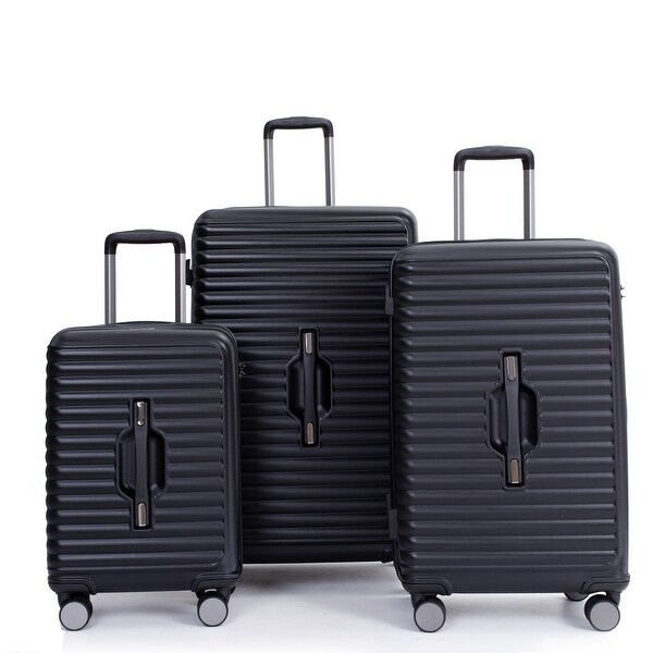 送料無料 いくらから Lightweight ABS+PC Sets Luggage Piece 3 Suitcase Two with 時計